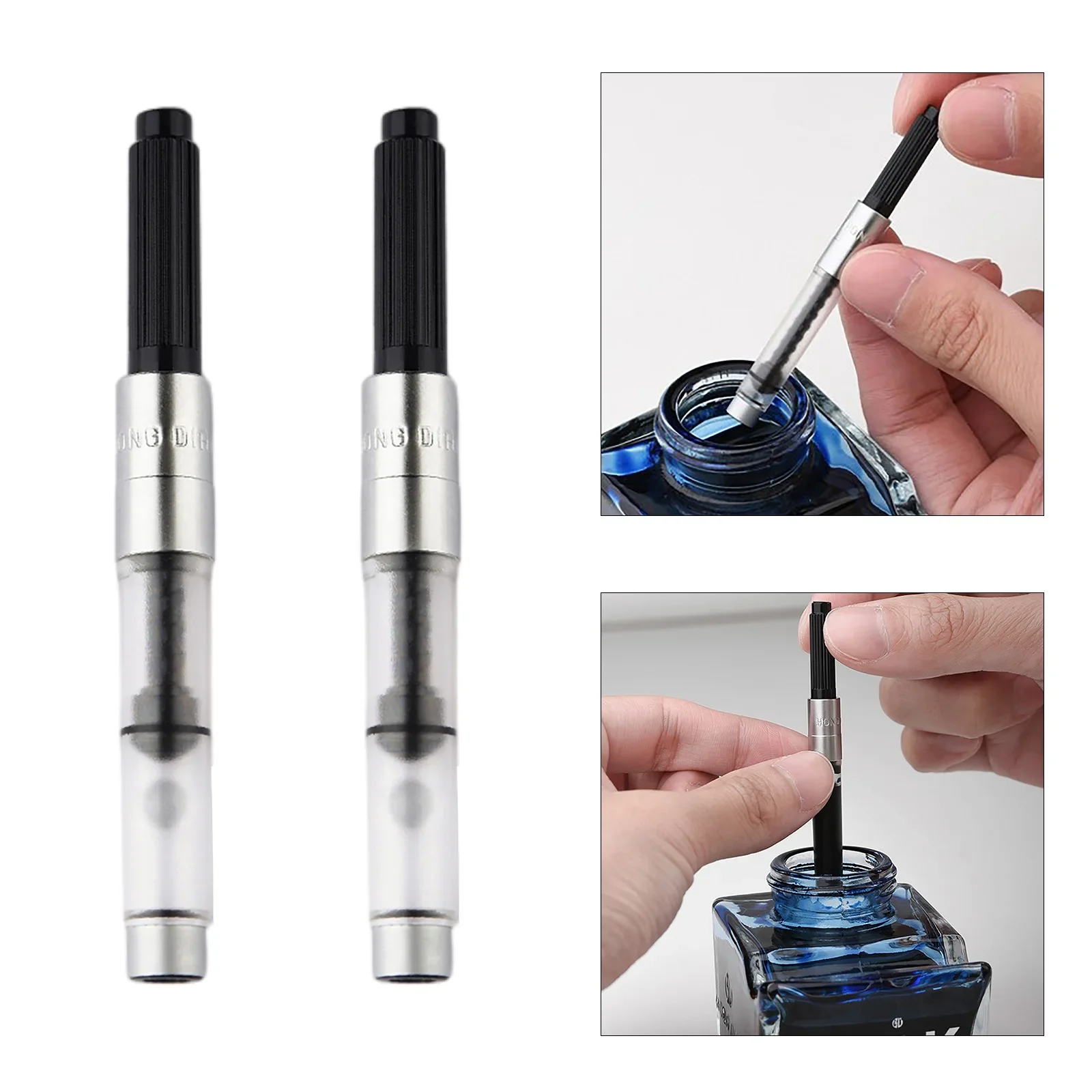 Fountain Pen Bottled Ink - 2 個ロータリーインク吸収フィラーカートリッジインクコンバータ万年筆インク吸引 34 口径ホンディアン 1850 文具用