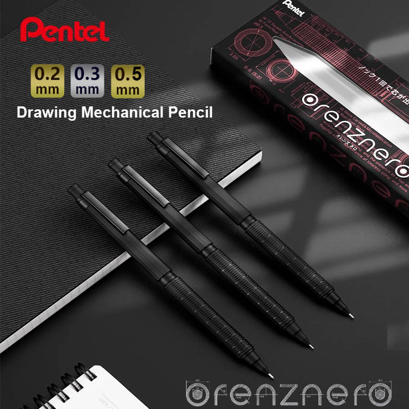 Pentel Pen Energel - ぺんてる プロフェッショナルペンシル オレンズネロ 0.2 | 0.3