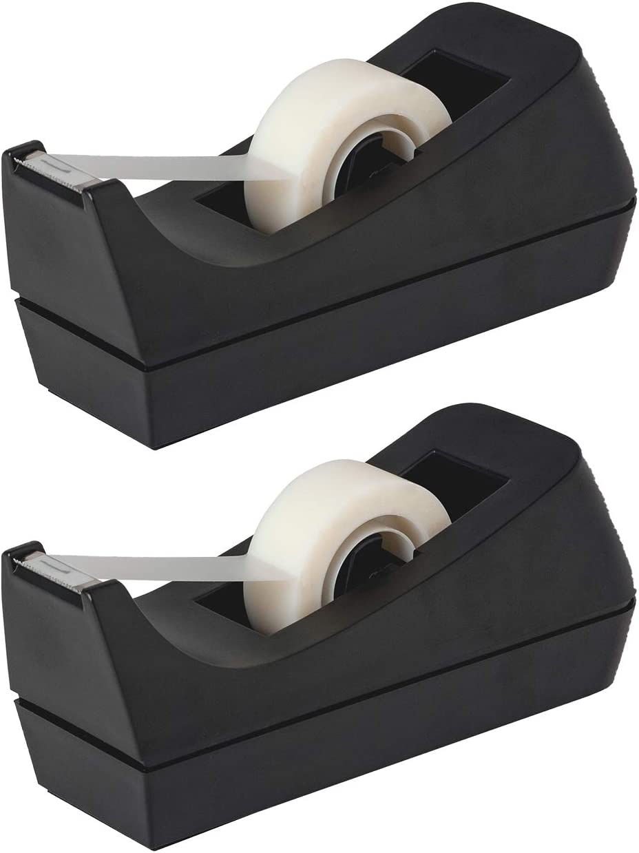 Tape Dispenser Weighted - デスクトップテープディスペンサー - 滑り止めベース - 加重テープロールディスペンサー -