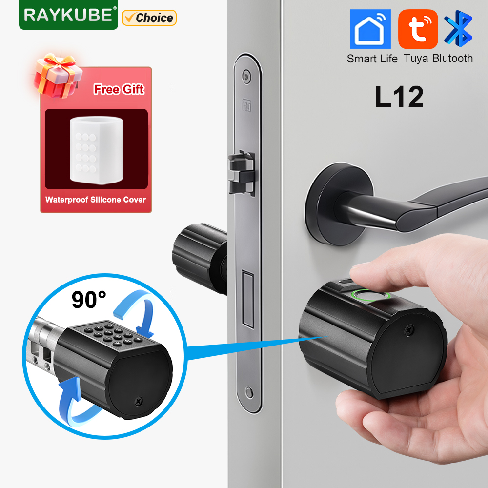 Letter Opener Brass - RAYKUBE L12 Tuya BLE 指紋シリンダー電気デジタルドアロック防水シリコンカバー付きパスワード/キー/Tuya APP