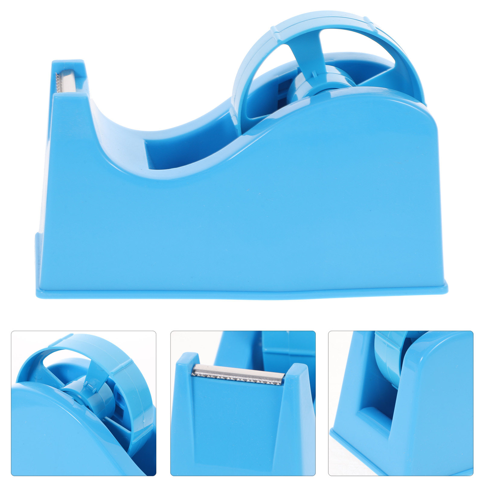 Tape Dispenser Weighted - デスクトップテープディスペンサー 重量ベース 滑り止めテープカッター 文房具ホルダー 封緘包装 パーセル用粘着紙カッター
