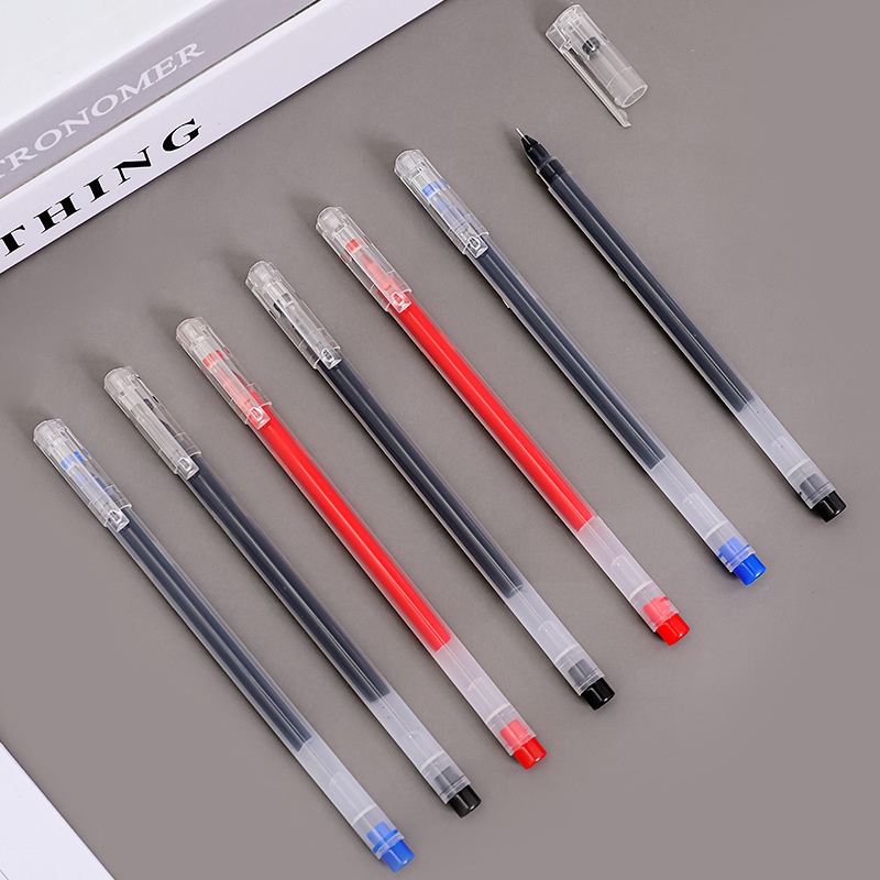 Muji Stationery Gel Pen - 0.5mm 大容量 黒/赤/青インク 無印良品風 文房具 オフィス