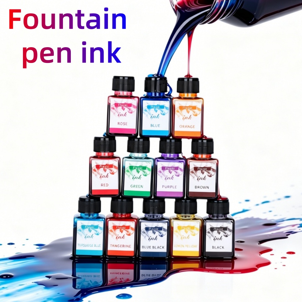 12色万年筆インク、25ml、ノンカーボン、高品質速乾性イン - Fountain Pen Bottled Ink のレビューと価格