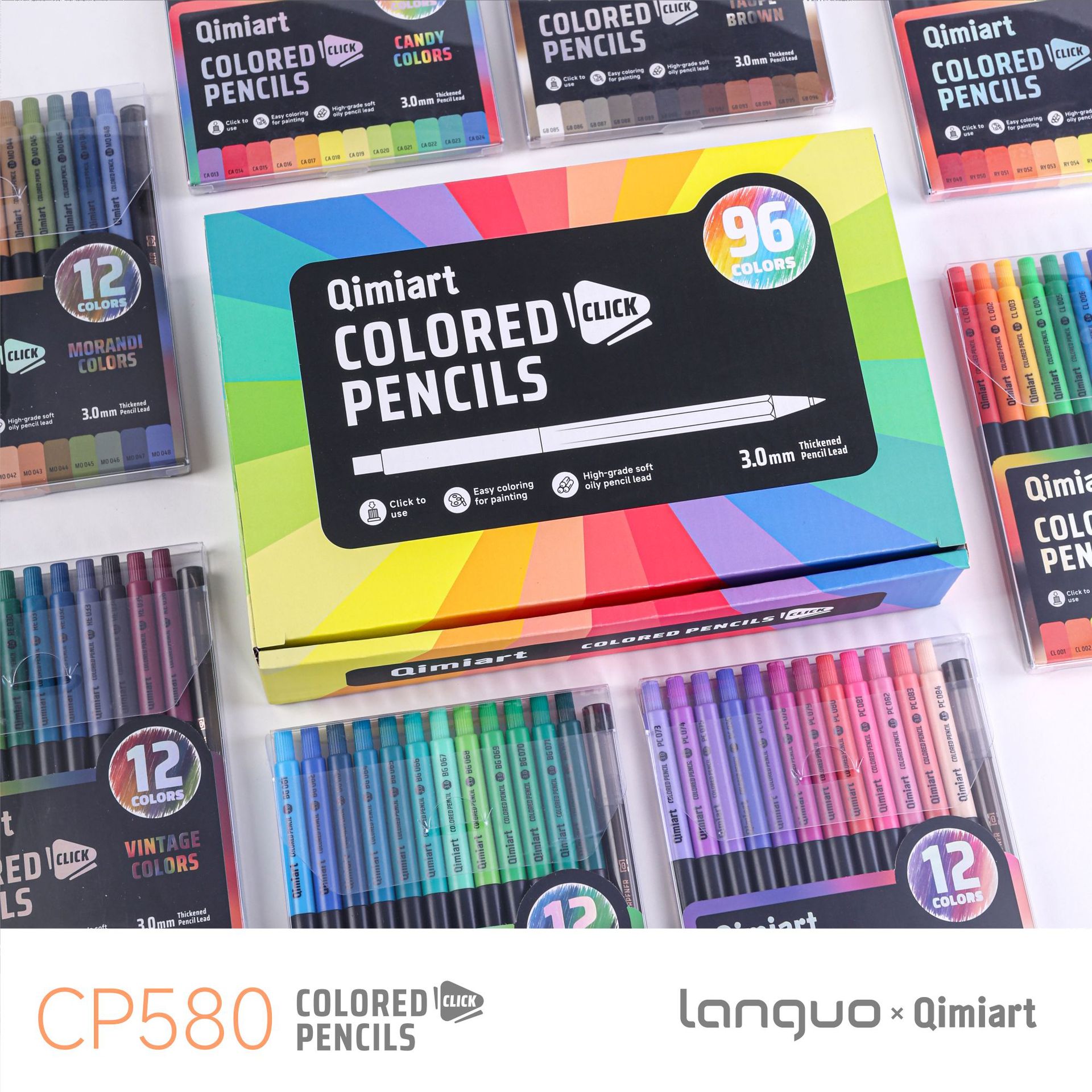 96色の色鉛筆セット Qimiart CP580 3.0mm - Staedtler Pencil Lumocolor のレビューと価格