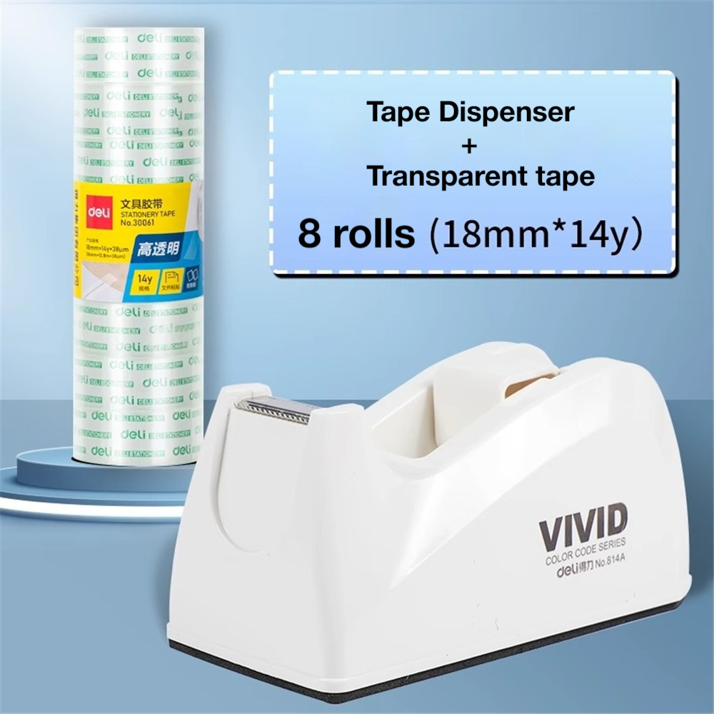 1パックデスクトップテープディスペンサー、8個の詰め替えロー - Tape Dispenser Weighted のレビューと価格