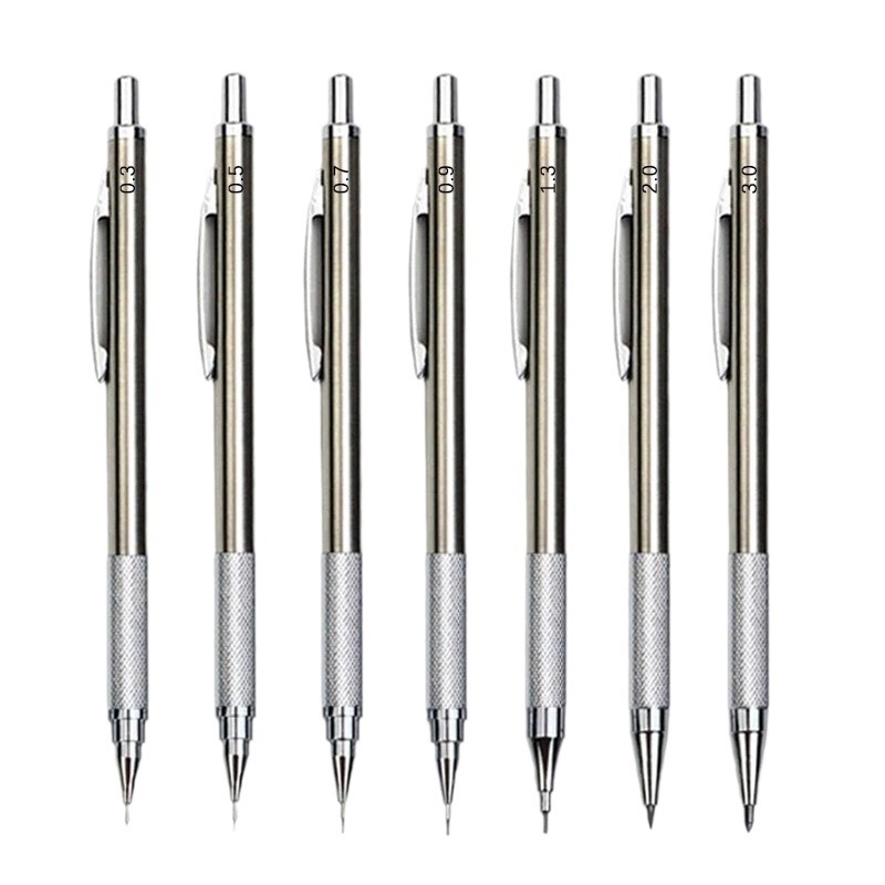 フルメタルの機械式鉛筆セット,自動製図および絵画,ワイヤー付 - Mechanical Pencil 0.3 のレビューと価格