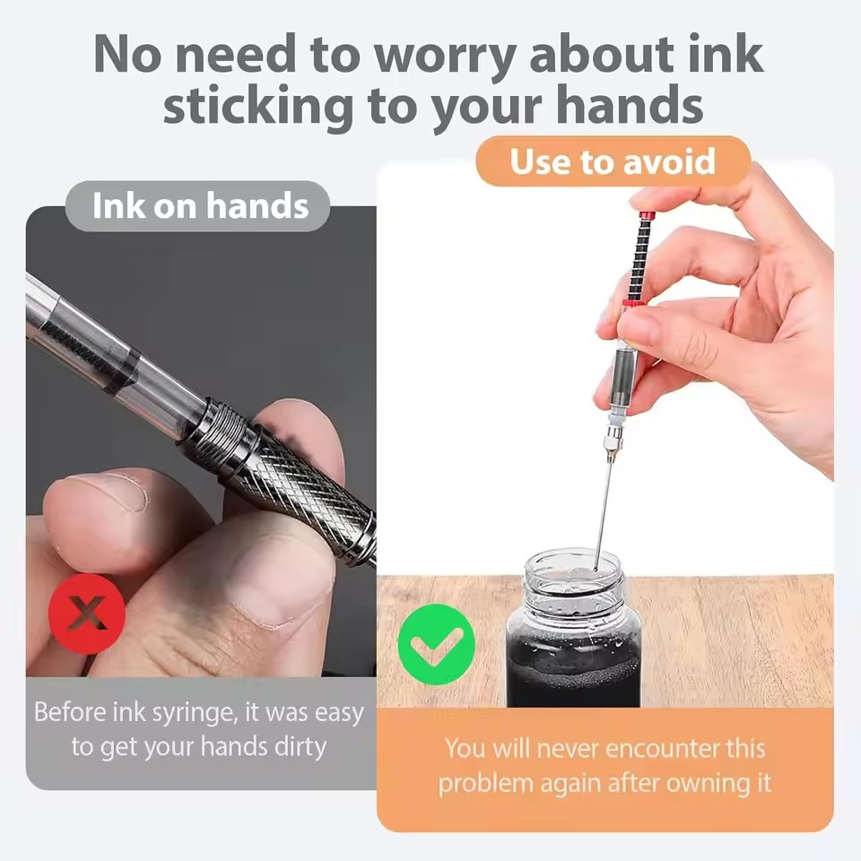 万年筆インク充填器 インクペンシリンジ 吸収装置ツール 吸引 - Fountain Pen Bottled Ink のレビューと価格